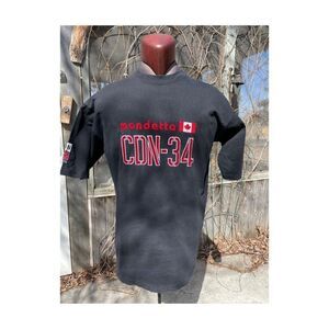 Y2K Mondetta T-Shirt Tee Shirt Black CDN-34 Short Sleeve 100% Cotton Sz XL